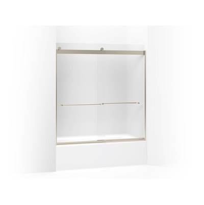 Kohler Levity Sliding Bath Door, 62'' H X 56-5/8 - 59-5/8'' W, with 1/4'' Thick Frosted Glass -...