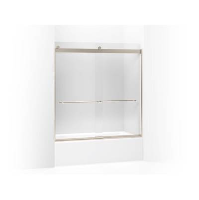 Kohler Levity Sliding Bath Door, 62'' H X 56-5/8 - 59-5/8'' W, with 1/4'' Thick Crystal Clear...