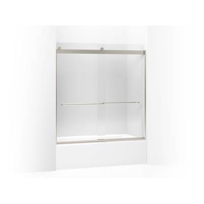 Kohler Levity Sliding Bath Door, 62'' H X 56-5/8 - 59-5/8'' W, with 1/4'' Thick Crystal Clear...