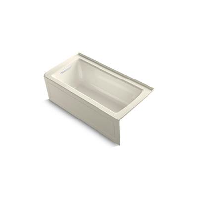 Archer 60'' x 30'' alcove bath with Bask heated surface, alcove left drain