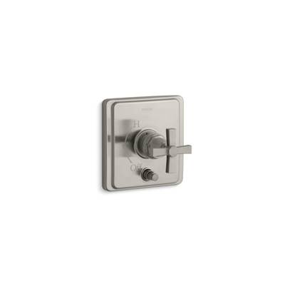 Kohler Pinstripe Rite-temp Valve Trim with Push-button Diverter and Cross Handle - Vibrant...