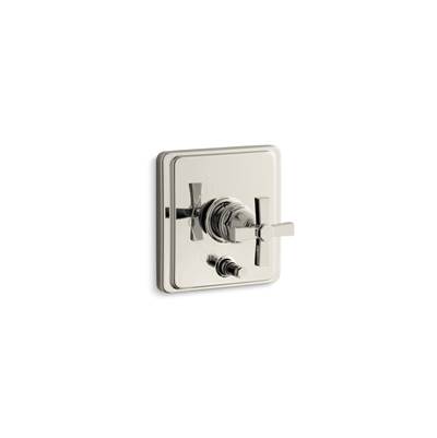 Kohler Pinstripe Rite-temp Valve Trim with Push-button Diverter and Cross Handle - Vibrant...