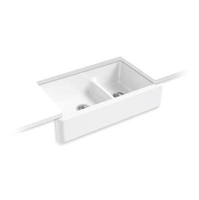 Kohler Whitehaven Smart Divide 35-3/4'' undermount double-bowl farmhouse kitchen sink