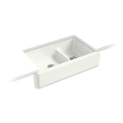 Kohler Whitehaven Smart Divide 35-3/4'' undermount double-bowl farmhouse kitchen sink - Dune