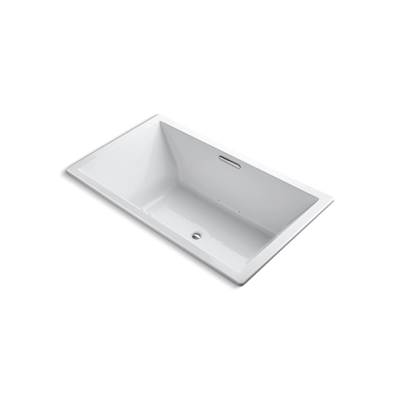 Kohler Underscore 72'' x 42'' drop-in Heated BubbleMassageE air bath with Bask heated surface - White