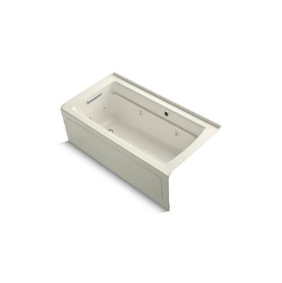 Archer 60'' x 32'' alcove whirlpool bath with Bask heated surface, alcove left drain
