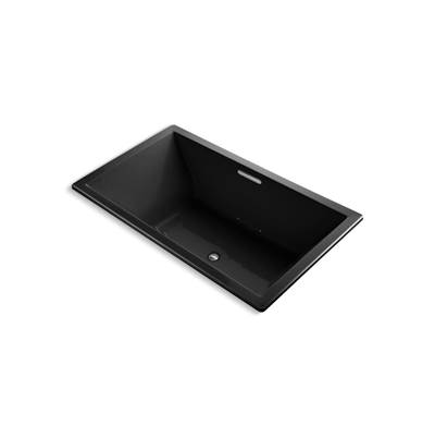 Kohler Underscore 72'' x 42'' drop-in Heated BubbleMassageE air bath with Bask heated surface - Black