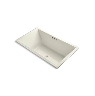 Kohler Underscore 72'' x 42'' drop-in Heated BubbleMassageE air bath with Bask heated surface - Biscuit