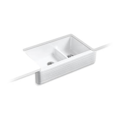 Kohler Whitehaven Hayridge Smart Divide 35-11/16'' undermount double-bowl farmhouse kitchen sink