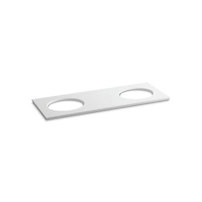 Kohler Solid/Expressions 61'' vanity-top with double Verticyl oval cutout - White Expressions