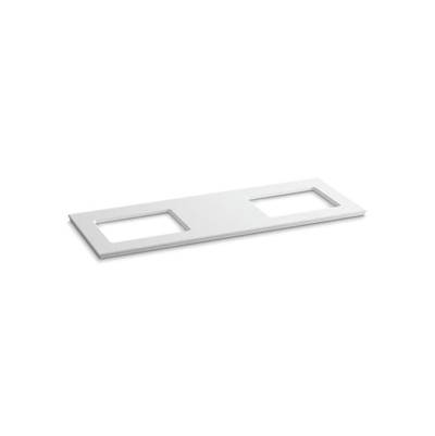 Kohler Solid/Expressions 61'' vanity-top with double Verticyl rectangular cutout - White Expressions