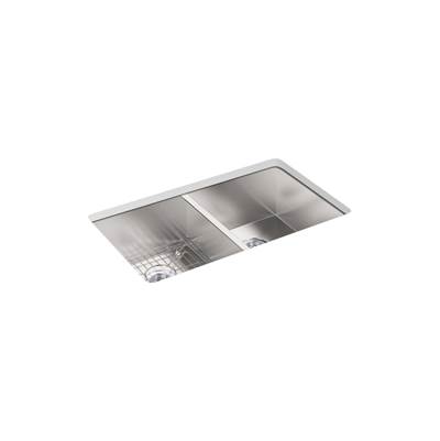 Kohler VaultE 33'' top-/undermount double-bowl kitchen sink - Stainless Steel