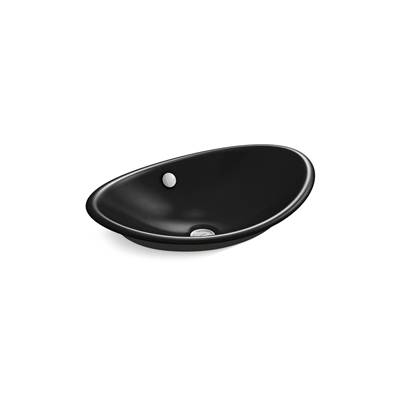 Iron Plains 20-3/4'' oval vessel bathroom sink - Black