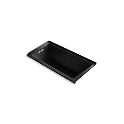 Kohler Underscore 60'' x 30'' alcove bath with Bask heated surface, left drain - Black