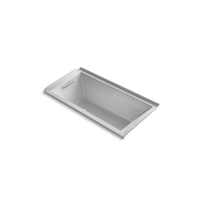 Kohler Underscore 60'' x 30'' alcove Heated BubbleMassageE air bath with Bask, left drain - Ice Grey