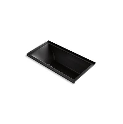 Kohler Underscore 60'' x 30'' alcove Heated BubbleMassageE air bath with Bask, right drain - Black