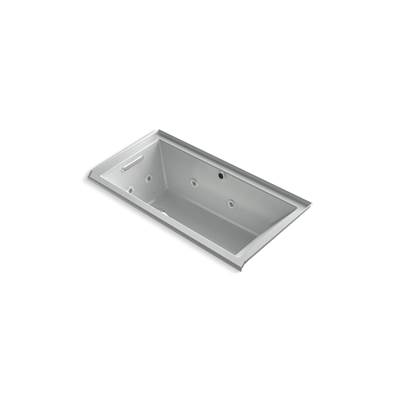 Kohler Underscore 60'' x 30'' alcove Heated BubbleMassageE air bath with whirlpool, left drain - Ice Grey