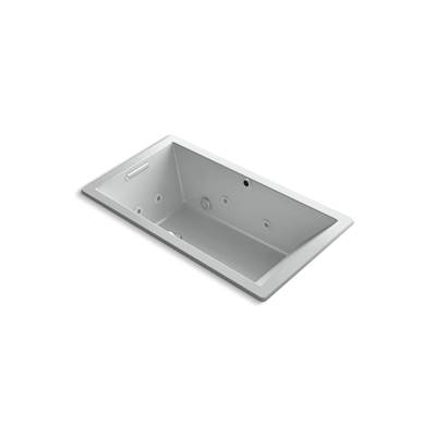 Kohler Underscore 66'' x 36'' drop-in Heated BubbleMassageE air bath with whirlpool - Ice Grey