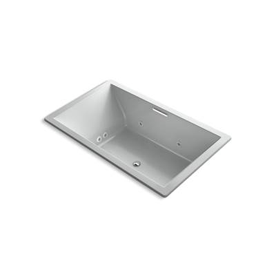 Kohler Underscore 72'' x 42'' drop-in Heated BubbleMassageE air bath with whirlpool - Ice Grey