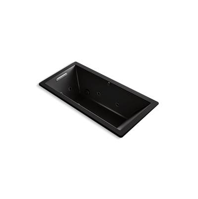 Kohler Underscore 66'' x 32'' drop-in Heated BubbleMassageE air bath with whirlpool - Black