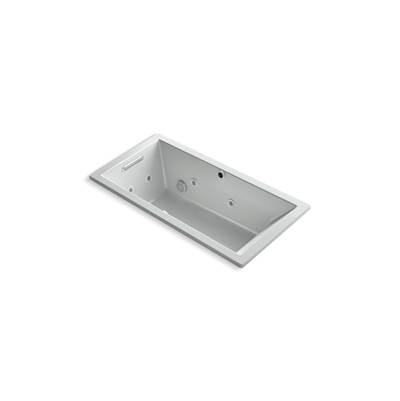 Kohler Underscore 60'' x 30'' drop-in Heated BubbleMassageE air bath with whirlpool - Ice Grey