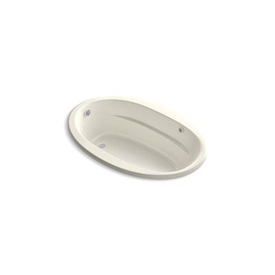 Kohler Sunward 66'' x 42'' drop-in Heated BubbleMassageE air bath with Bask heated surface - Biscuit