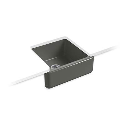 Kohler Whitehaven 23-1/2'' undermount single-bowl farmhouse kitchen sink - Thunder Grey
