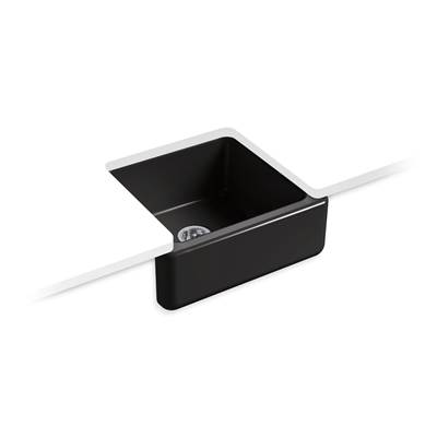 Kohler Whitehaven 23-1/2'' undermount single-bowl farmhouse kitchen sink - Black