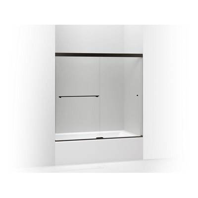 Kohler Revel Sliding bath door, 55-1/2'' H x 56-5/8 - 59-5/8'' W, with 1/4'' thick Crystal Clear glass - Anodized Dark Bronze
