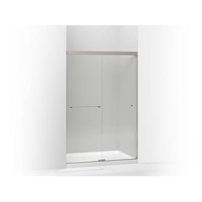 Kohler Revel Sliding shower door, 70'' H x 44-5/8 - 47-5/8'' W, with 1/4'' thick Crystal Clear glass - Anodized Brushed Nickel