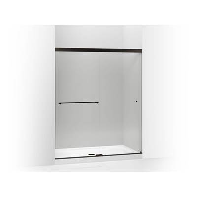 Kohler Revel Sliding shower door, 70'' H x 56-5/8 - 59-5/8'' W, with 1/4'' thick Crystal Clear glass - Anodized Dark Bronze