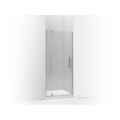 Kohler Revel Pivot shower door, 70'' H x 27-5/16 - 31-1/8'' W, with 1/4'' thick Crystal Clear glass - Anodized Brushed Nickel