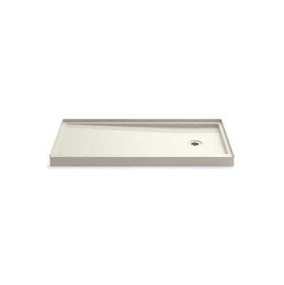 Kohler Rely 60'' x 30'' alcove shower base, right drain - Biscuit