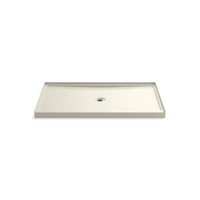Kohler Rely 60'' x 34'' alcove shower base, center drain - Biscuit