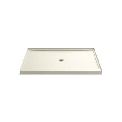 Kohler Rely 60'' x 42'' alcove shower base, center drain - Biscuit