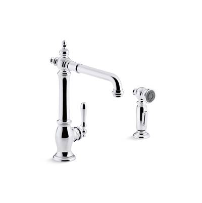 Artifacts Single-handle kitchen sink faucet with side sprayer