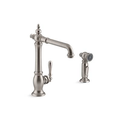 Artifacts Single-handle kitchen sink faucet with side sprayer