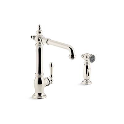 Artifacts Single-handle kitchen sink faucet with side sprayer