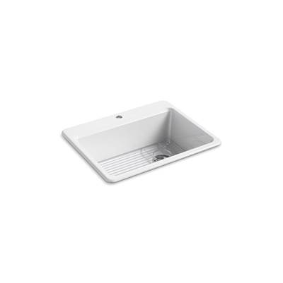 Kohler Riverby 27'' top-mount single-bowl kitchen sink - White