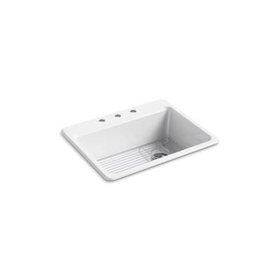 Kohler Riverby 27'' top-mount single-bowl kitchen sink - White