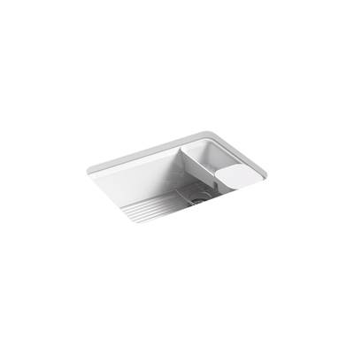 Kohler Riverby 27'' undermount single-bowl workstation kitchen sink - White
