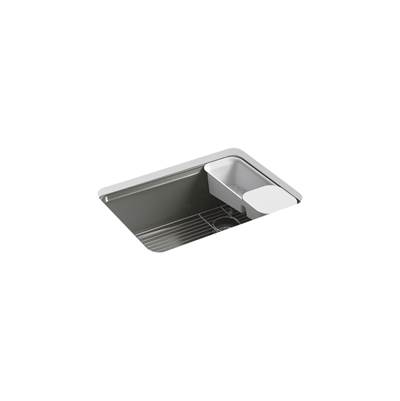 Kohler Riverby 27'' undermount single-bowl workstation kitchen sink - Thunder Grey