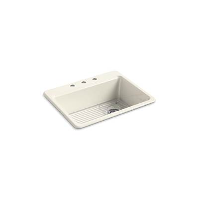 Kohler Riverby 27'' top-mount single-bowl kitchen sink - Biscuit