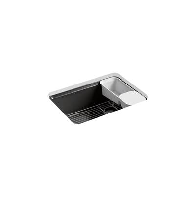 Kohler Riverby 27'' undermount single-bowl workstation kitchen sink - Black