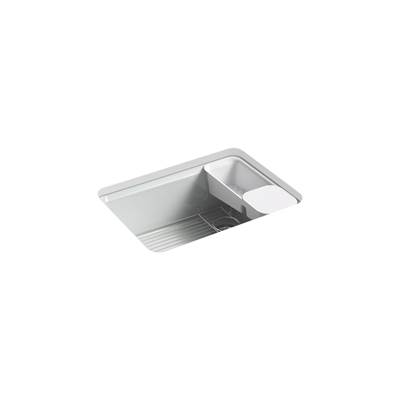 Kohler Riverby 27'' undermount single-bowl workstation kitchen sink - Ice Grey