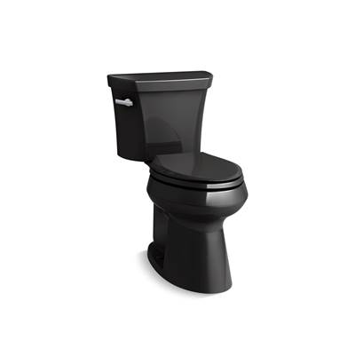 Highline Two-piece elongated toilet with concealed trapway, 1.28 gpf - Black