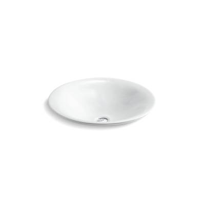 Kohler SartorialE Paisley Carillon 17-1/2'' round drop-in bathroom sink, no overflow - White Sartorial Paisley
