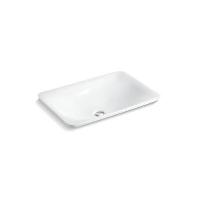 Kohler SartorialE Paisley Carillon 21'' rectangular drop-in bathroom sink, no overflow - White Sartorial Paisley