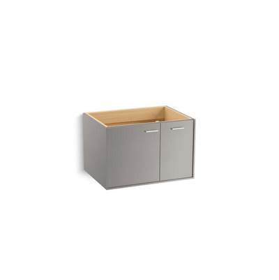 Jute 30'' wall-hung bathroom vanity cabinet with 1 door and 1 drawer on right - Mohair Grey