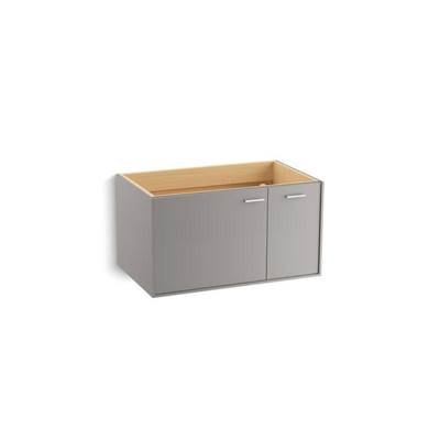 Jute 36'' wall-hung bathroom vanity cabinet with 1 door and 1 drawer on right - Mohair Grey